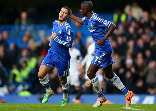 Eden Hazard scored the only goal of the match as Chelsea kept up their title push with a 1-0 win over Swansea at Stamford Bridge.  