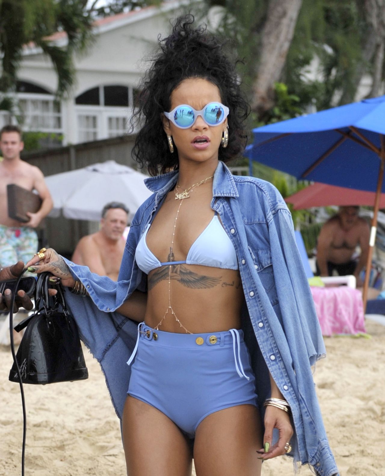 Rihanna enjoyed the sun and the sand in Barbados on December 26.