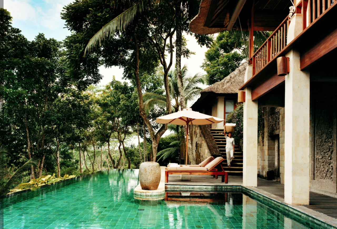 Options at this retreat set among rice paddies include aquatherapy and mountain biking. 