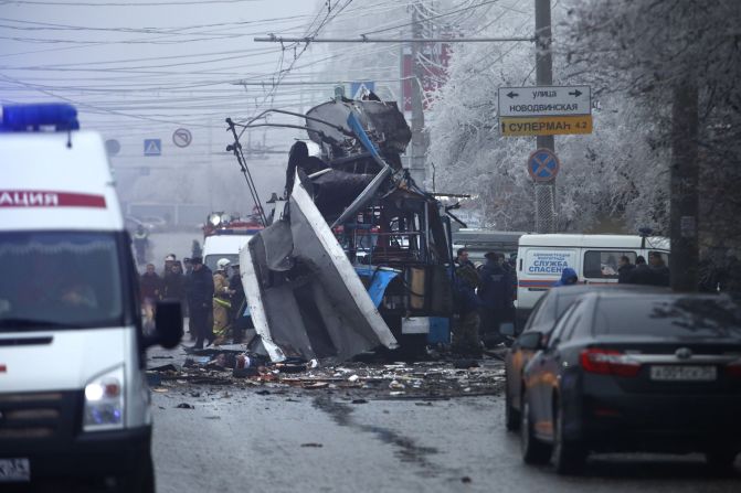 A bomb blast tore through a trolleybus in Volgograd, Russia, on Monday, December 30, a day after a suicide bombing at the city's main railway station.