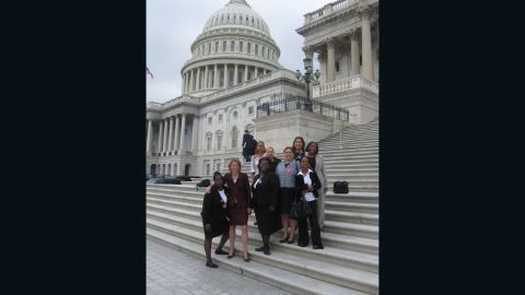 Gaines-Turner, center, and members of Witnesses to Hunger went to Capitol Hill to lobby members of Congress.