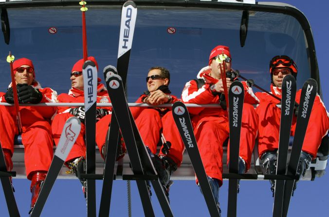 Schumacher (center) on a ski lift at the Madonna di Campiglio resort in January 2006. Langran says that over the past decade about 41.5 people have died skiing/snowboarding per year in the U.S. on average. "During the 2010/11 season, 47 fatalities occurred out of the 60.5 million skier/snowboarder days reported for the season," he added. 