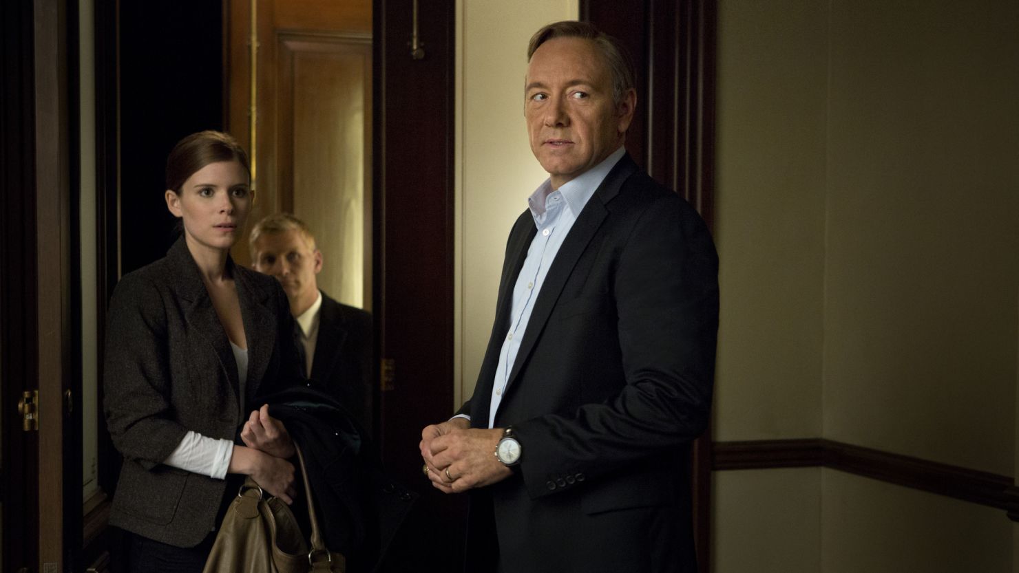 kate Mara, Chance Kelly and Kevin Spacey star in "House of Cards."
