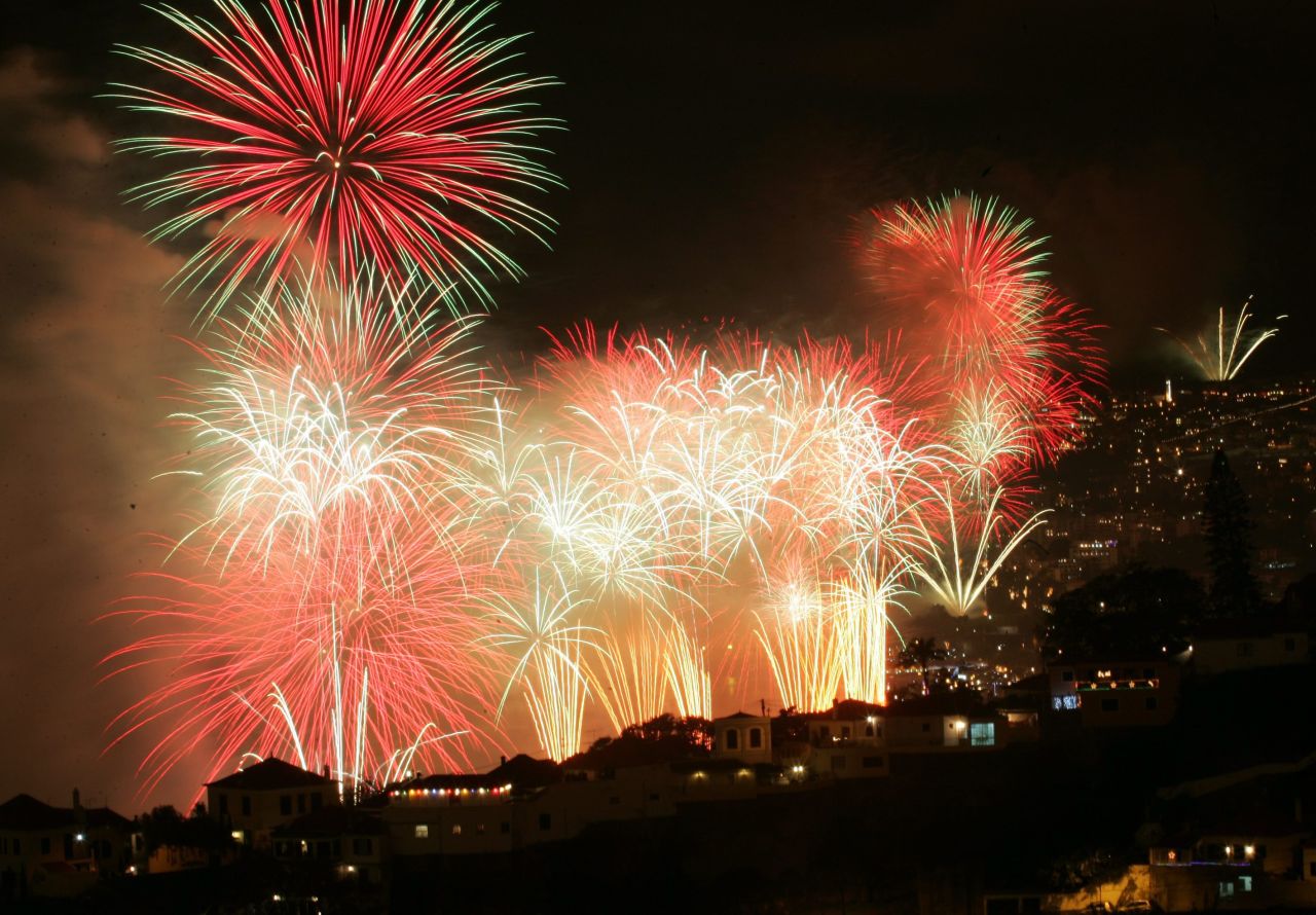 New Year's celebrations take place in Funchal on Madeira, a Portuguese island in the Atlantic.
