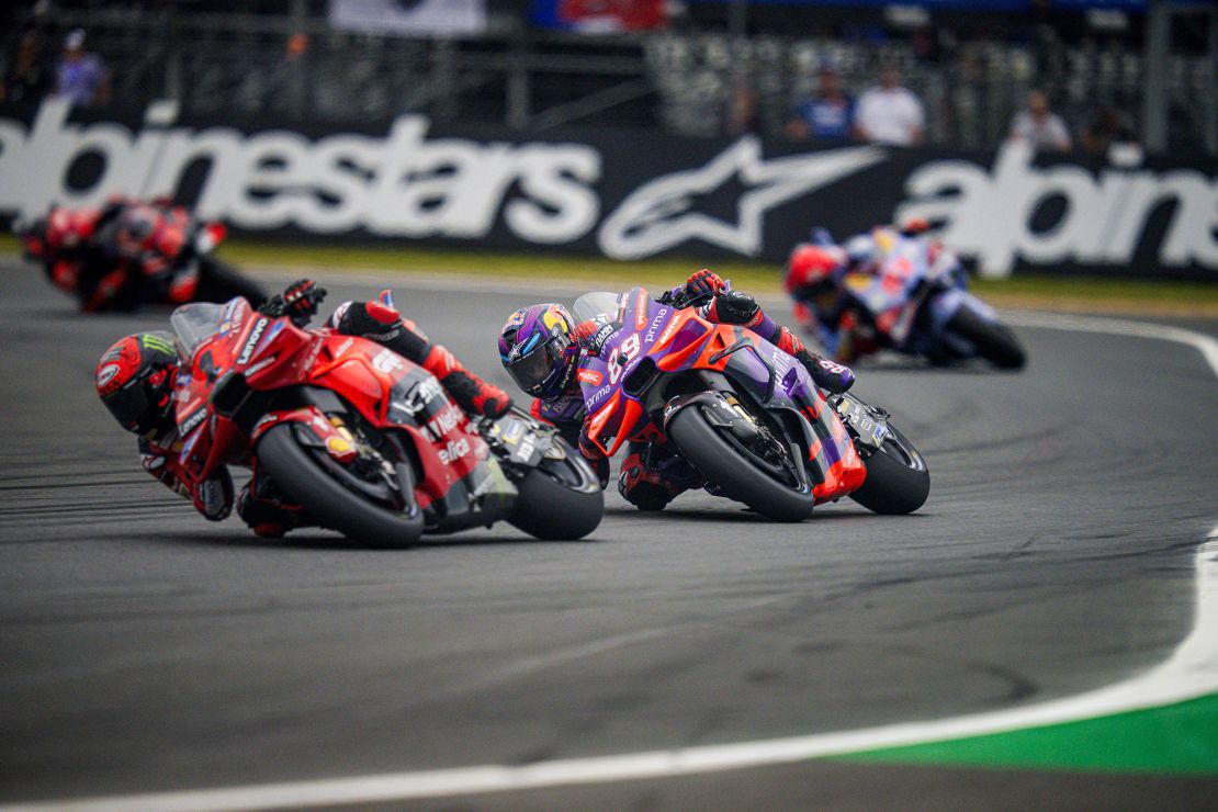 Martin (center right) tops the MotoGP standings heading into the final weekend of the season, a Solidarity GP in Barcelona.