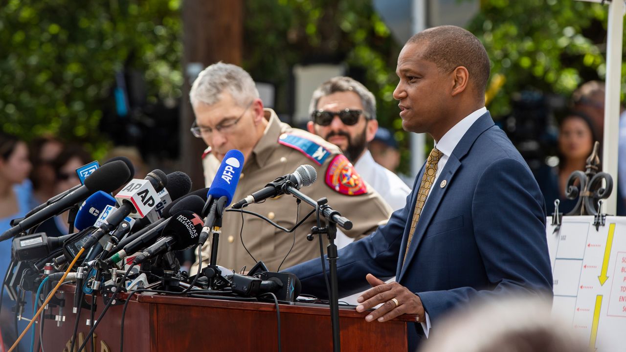 FBI special agent Oliver Rich, right, speaks during a press conference on Friday, May 27. 