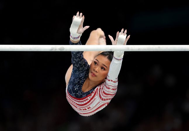 Lee scored a 14.566 on the uneven bars, <a href="https://www.cnn.com/sport/live-news/paris-olympics-news-2024-07-30#h_f29a757fd8a6caf549f3193d1e71ac58">the best score for the Americans</a>. It came after she fell during warmups.