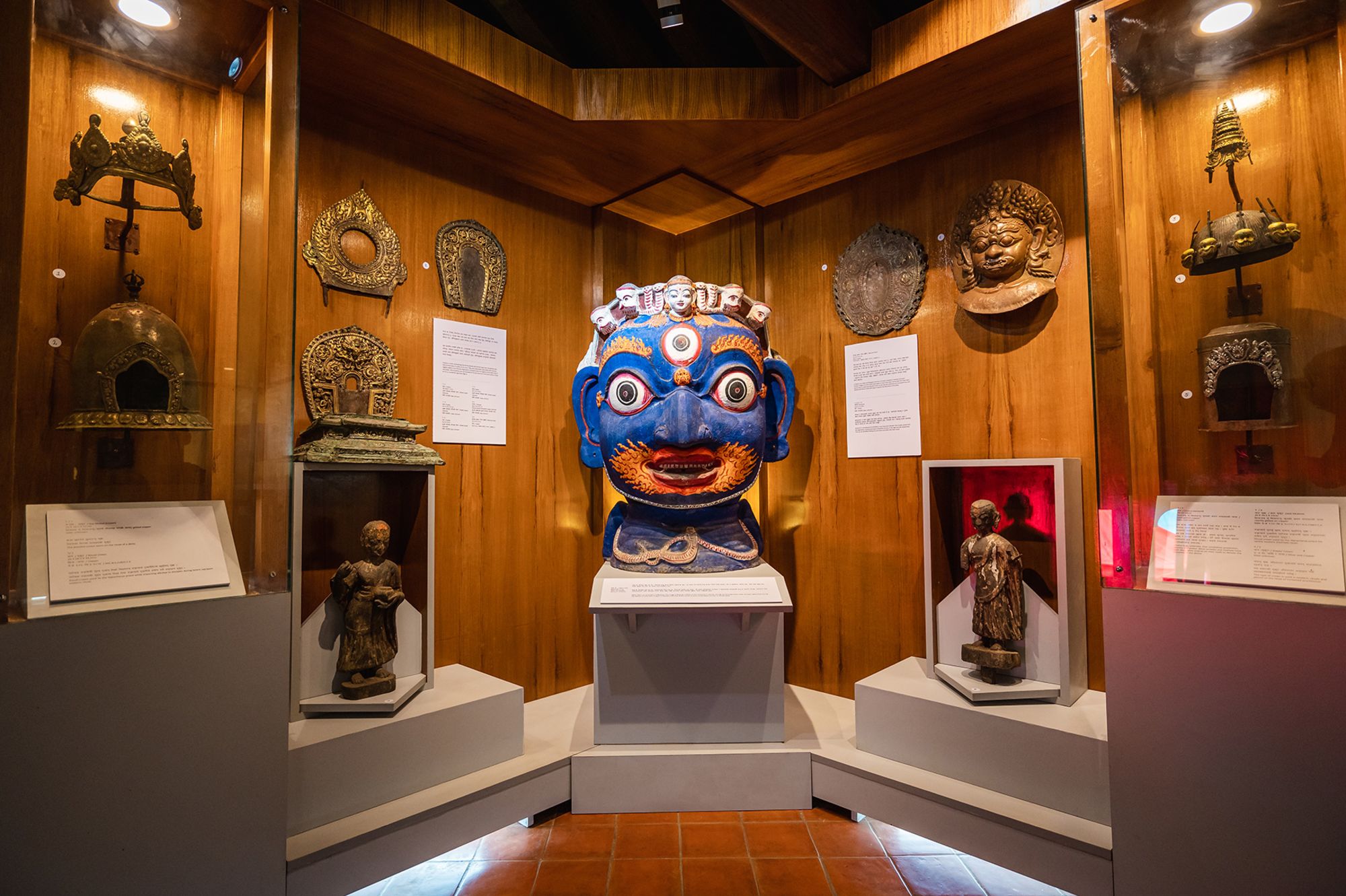 Halos, crowns and sculptures on display at the Itumbaha Museum.