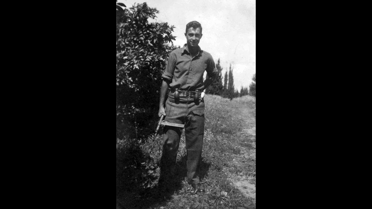 Sharon, born on a farm outside of Tel Aviv, began working with the Haganah, a militant group advocating for Israel's independence, after graduating from high school in 1945. He's shown as a young commander in the Alexandroni Brigade of the fledgling Israeli army in 1948. 