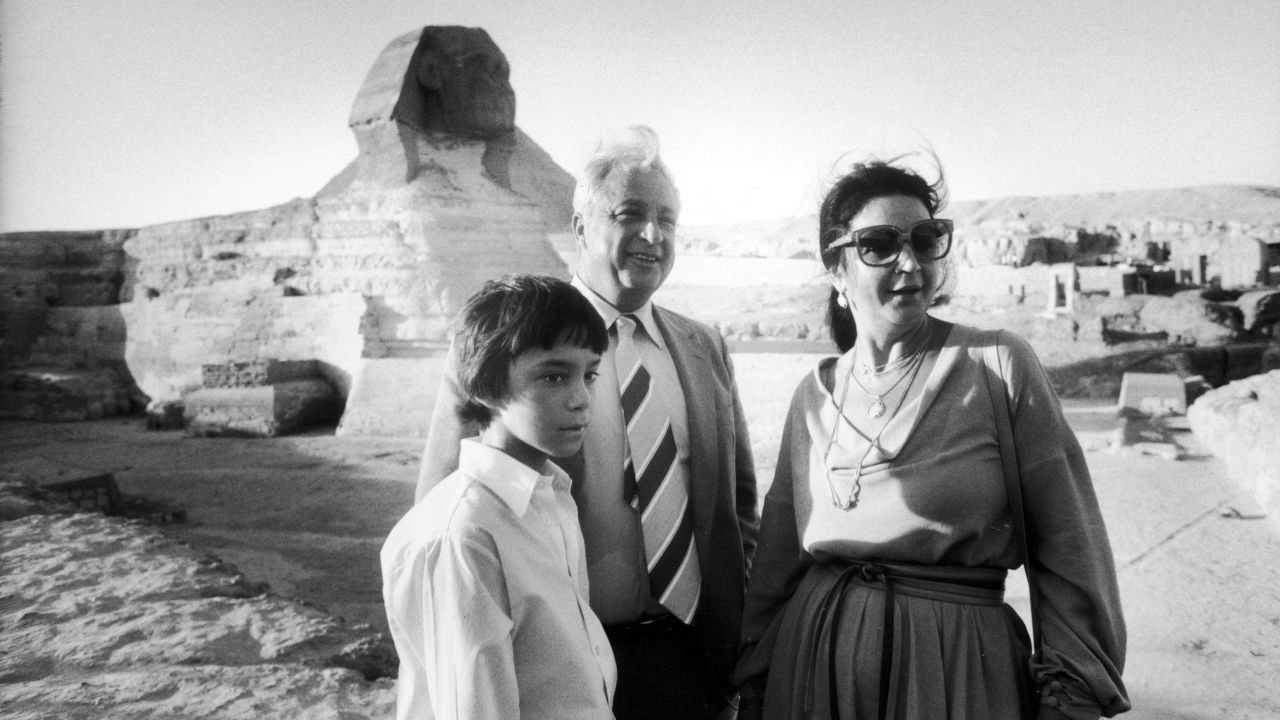 Sharon with his son, Gilad, and wife, Lily, during a stop in Egypt in 1979.
