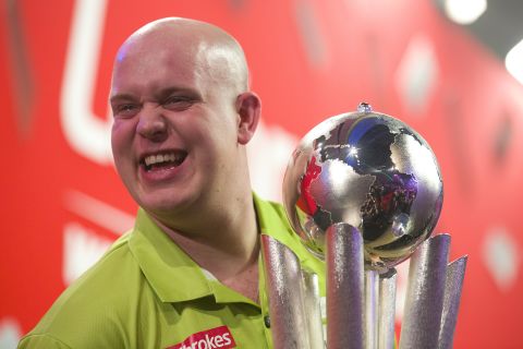 Van Gerwen defeated Wright 7-4 to win the this year's World Championship. The Dutchman, who was beaten in the 2013 final, claimed the top prize of $412,000.