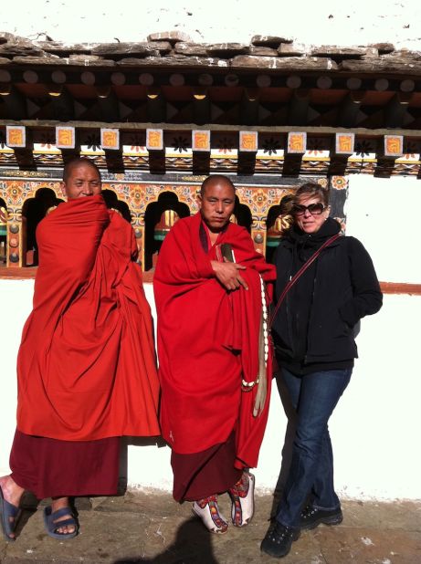 Vail (here in Bhutan) calls herself a travel "addict." Experiencing new cultures "expands your relationship with the world," she says.