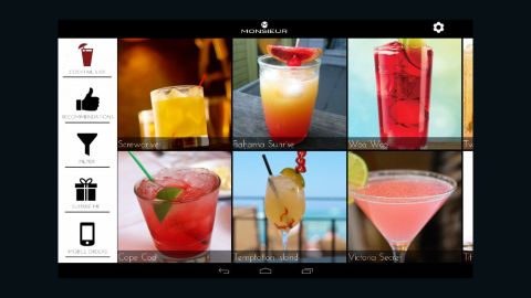 Users order their drinks from a touchscreen menu on the machine.