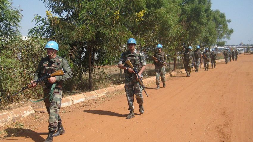 A handout photo released by UNMISS on December 20, 2013 shows Indian peacekeepers patrolling on a road in Juba, on December 16, 2013. South Sudan's fugitive former vice president denied on December 18 accusations he led a coup bid against his archrival President Salva Kiir after days of fierce fighting that has killed hundreds of people and sent thousands fleeing to UN bases. Three Indian peacekeepers were killed on December 19, 2013 in an attack on a UN base in South Sudan, as fighting between rebels and government forces increased fears the world's youngest state was sliding towards civil war. AFP PHOTO / UNMISSHO/AFP/Getty Images