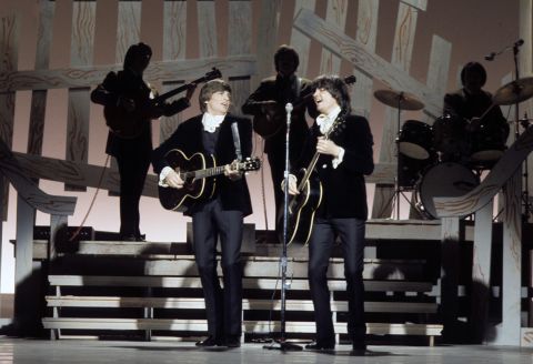 Rolling Stone labeled the Everly Brothers "the most important vocal duo in rock," having influenced the Beatles, the Beach Boys, Simon & Garfunkel and many other acts. Here, with Phil on the left, they perform on the Johnny Cash Show in 1970.