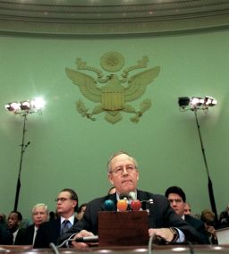 Independent Counsel Kenneth Starr testifies during the House Judiciary Committee impeachment hearings against President Bill Clinton in November 1998.