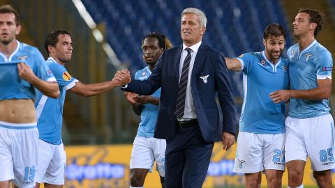 Lazio hasn't had much reason to celebrate this season and sacked manager Vladimir Petkovic, middle, on Saturday. 