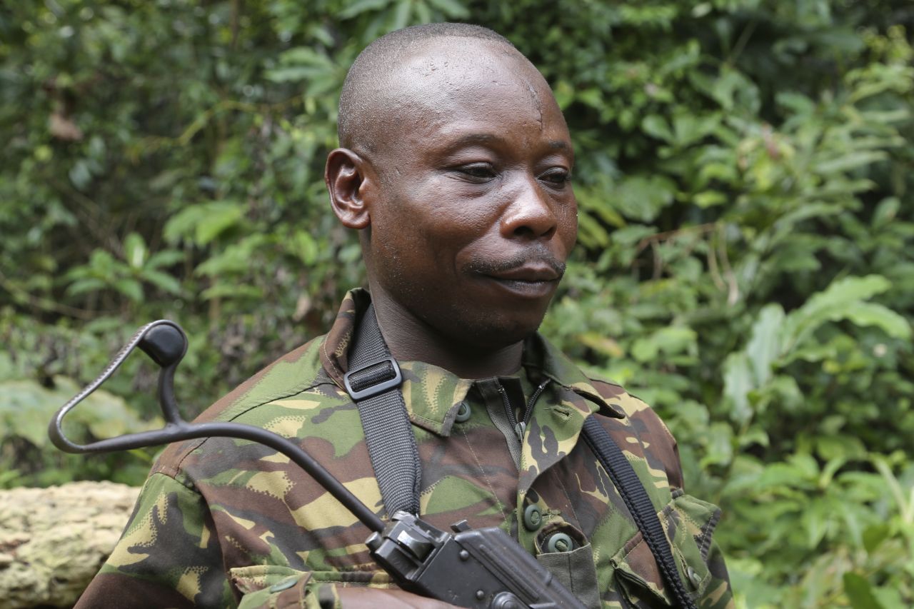 Eco Guard Brice Moupele is a pigmy and former poacher. He and other pigmies possess unrivaled knowledge of the forest that both poachers and protectors look to exploit.