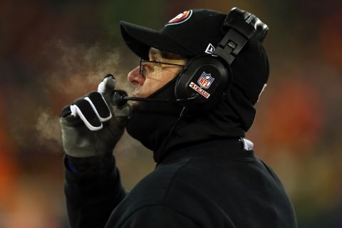 So concerned was 49ers coach Jim Harbaugh by the conditions that he asked his quarterback to wear gloves and long sleeves three times before Sunday's game.
