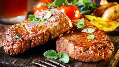 Paleo Diet followers eat lots of animal protein and produce, while avoiding grains and dairy products. 
