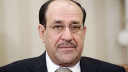 Iraqi Prime Minister Nouri Al-Maliki looks on during a meeting with U.S. President Barack Obama in the Oval Office at the White House November 1, 2013 in Washington, DC.