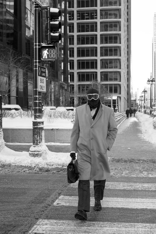 A Chicago man heads to work on January 6 with an overcoat and briefcase ... plus a <a href="http://ireport.cnn.com/docs/DOC-1073323">balaclava and ski goggles</a>.