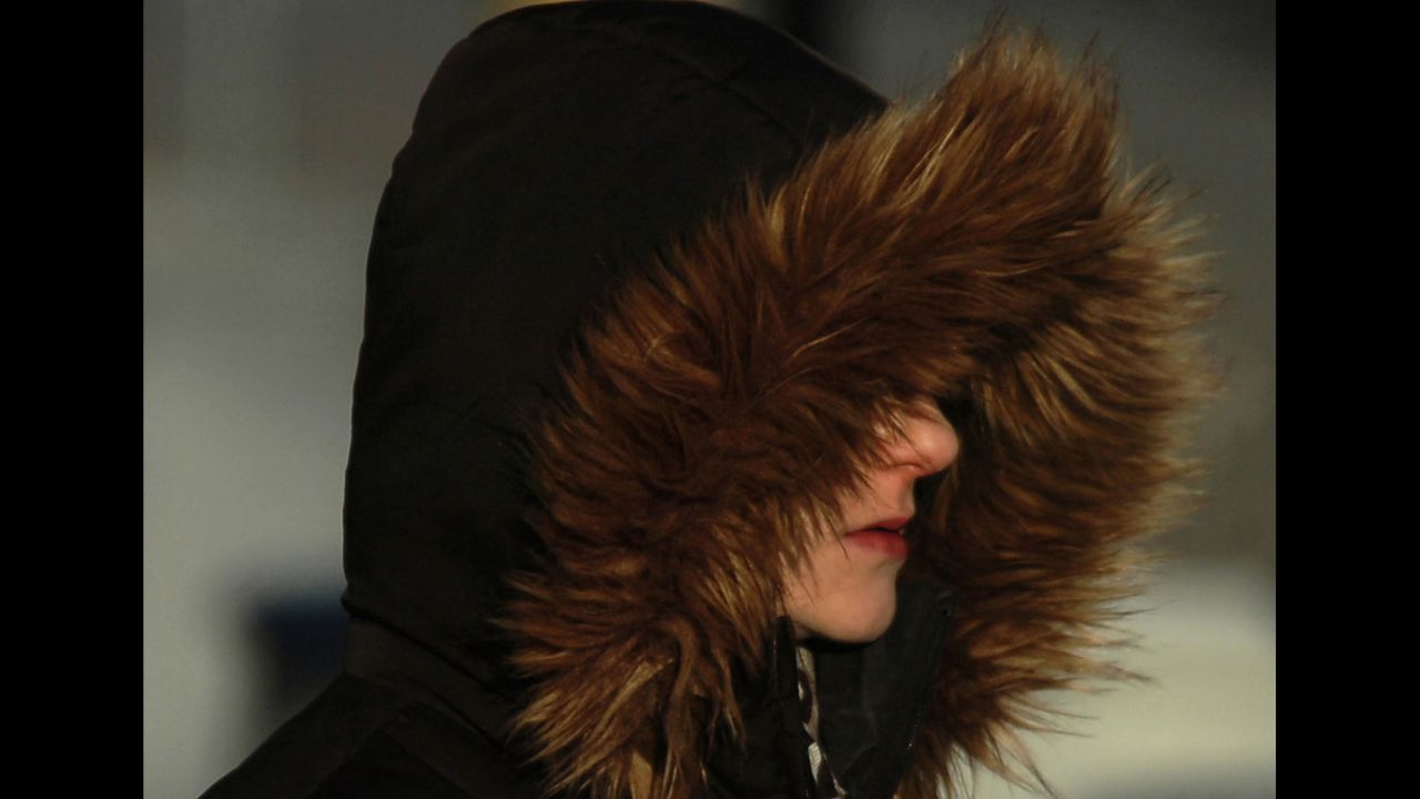 A woman braves the cold in Scranton, Pennsylvania, on January 7.