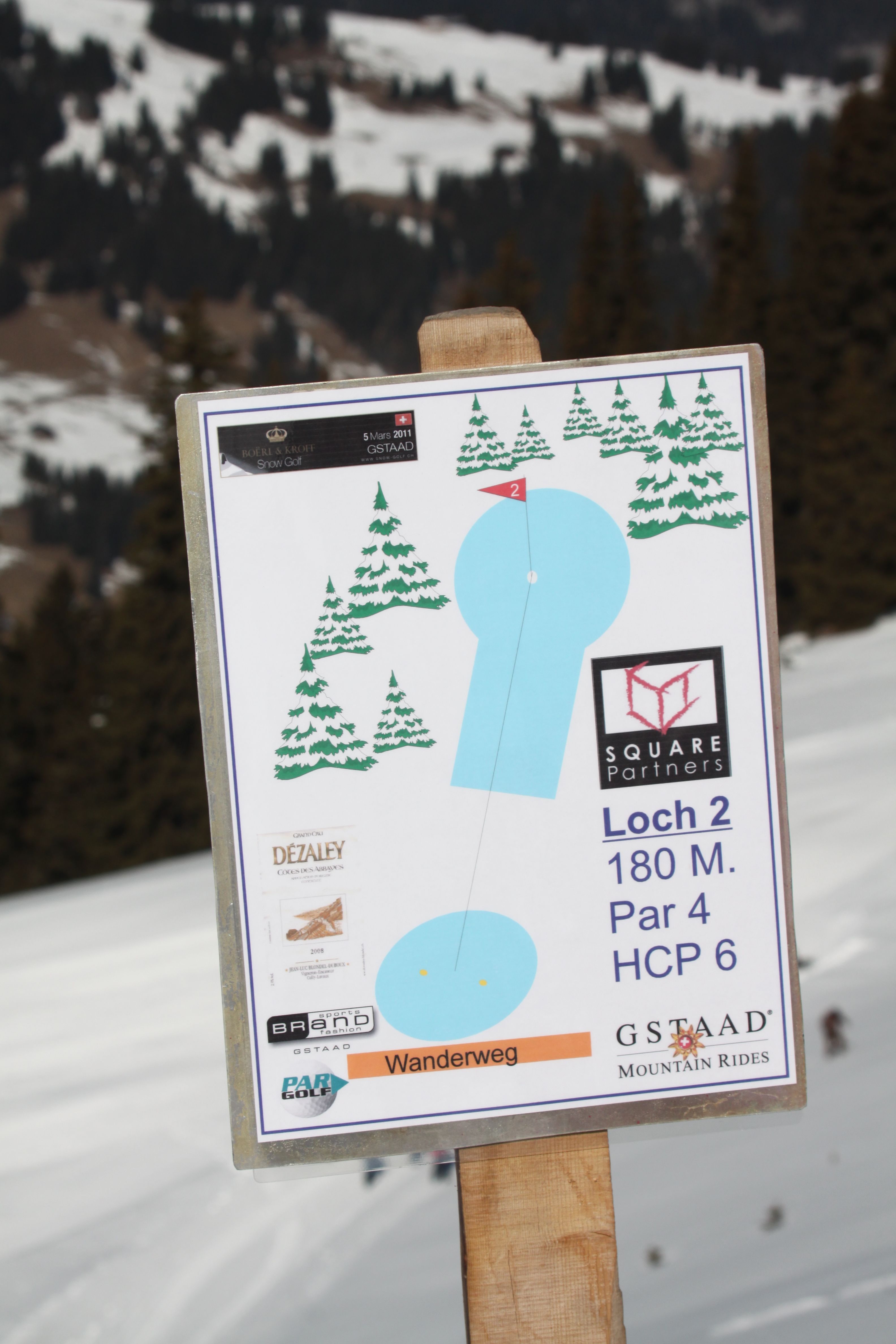 The nine-hole course is remade each year on Gstaad's Wispile mountain. 