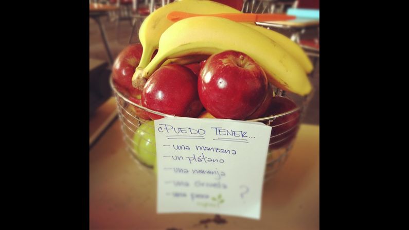 Tired of watching her high school students "scarf down Hot Cheetos with a Pop-Tart" for breakfast, Jessica Whiteside of Canton, Michigan, started buying fruit for her classroom. She now has a fruit basket on her desk at all times, spending from $50 to $80 a week "feeding her classroom." "Many students stop by on their way to other classes to grab a snack," she said.