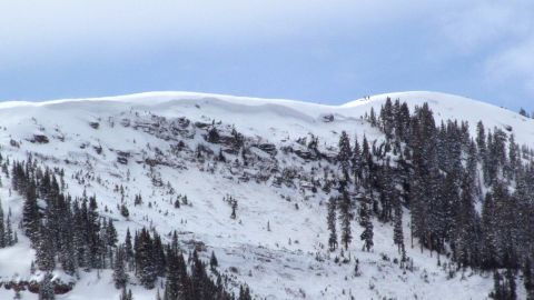 An avalanche Tuesday afternoon, January 7, 2014, near Vail, Colorado, trapped four people and killed at least one, a county official said.