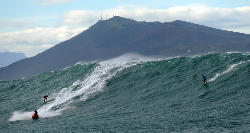 Winter storms in Europe have brewed big waves off some of the continent's surfing hot spots. The swell at famous surf spot Belharra, two kilometers off the French coast, saw some of the sport's top names fly in from around the world.