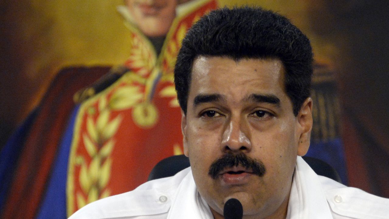 Venezuelan President Nicolas Maduro speaks at the Miraflores presidential palace in Caracas on January 8. 