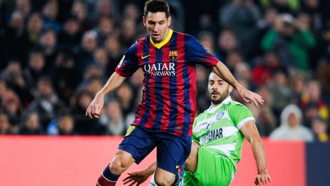 Lionel Messi came off the bench and scored twice in Barcelona's 4-0 win over Getafe.