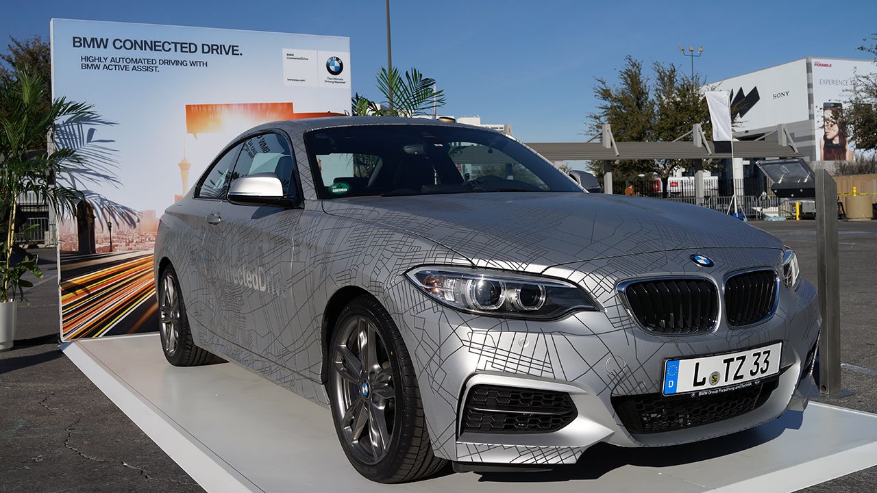 BMW demonstrated its latest self-driving technology on a modified 2 Series Coupe at the Consumer Electronics Show in Las Vegas, Nevada.