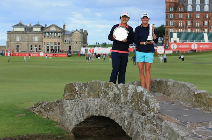 Before turning professional in October 2013, Ko (pictured here alongside Stacy Lewis at the British Open) was the top-ranked women's amateur for 130 consecutive weeks. 