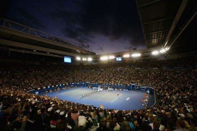 Federer and Laver played in the Rod Laver Arena, which annually hosts the Australian Open finals.