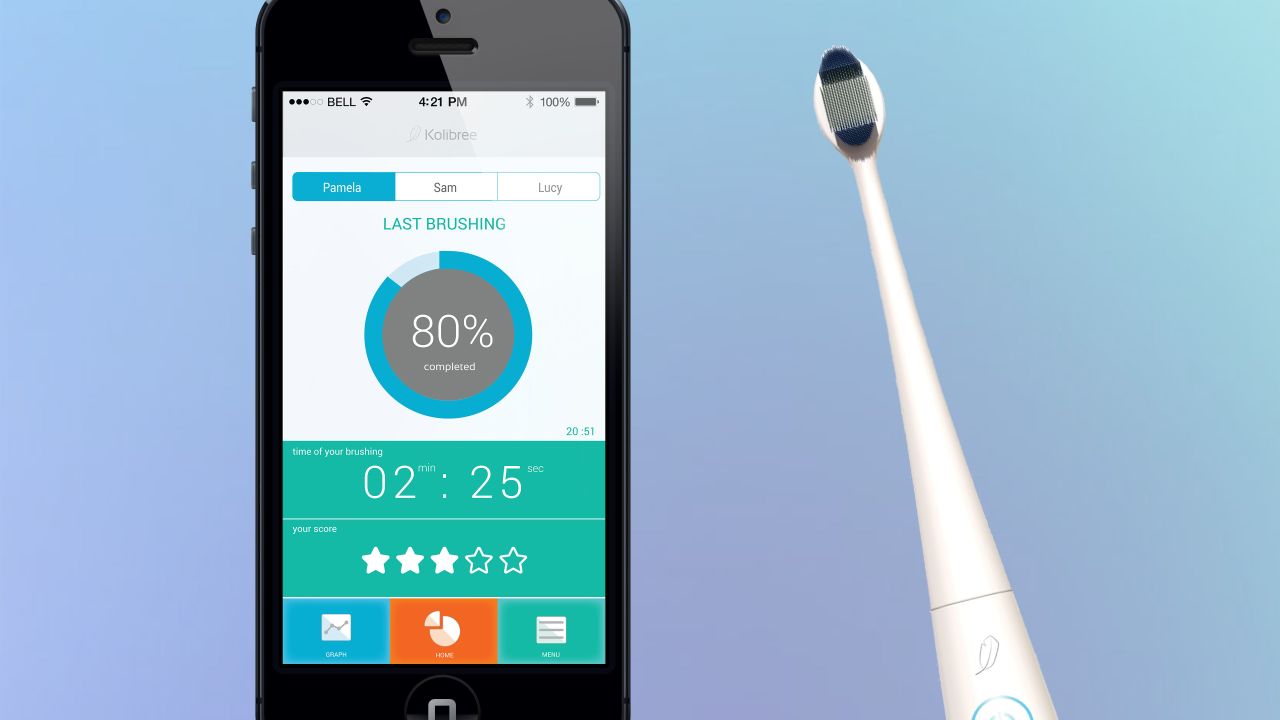 This connected toothbrush from Kolibree will track your brushing habits and send them to your phone.
