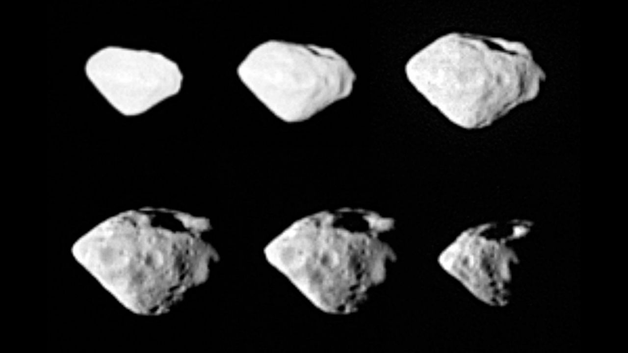 During its 10-year comet chase, Rosetta zipped by Asteroid Steins at a distance of 500 miles (800 km). The asteroid is about 3 miles (5 km) in diameter. Scientists were amazed the asteroid survived the impact that created its large crater.
