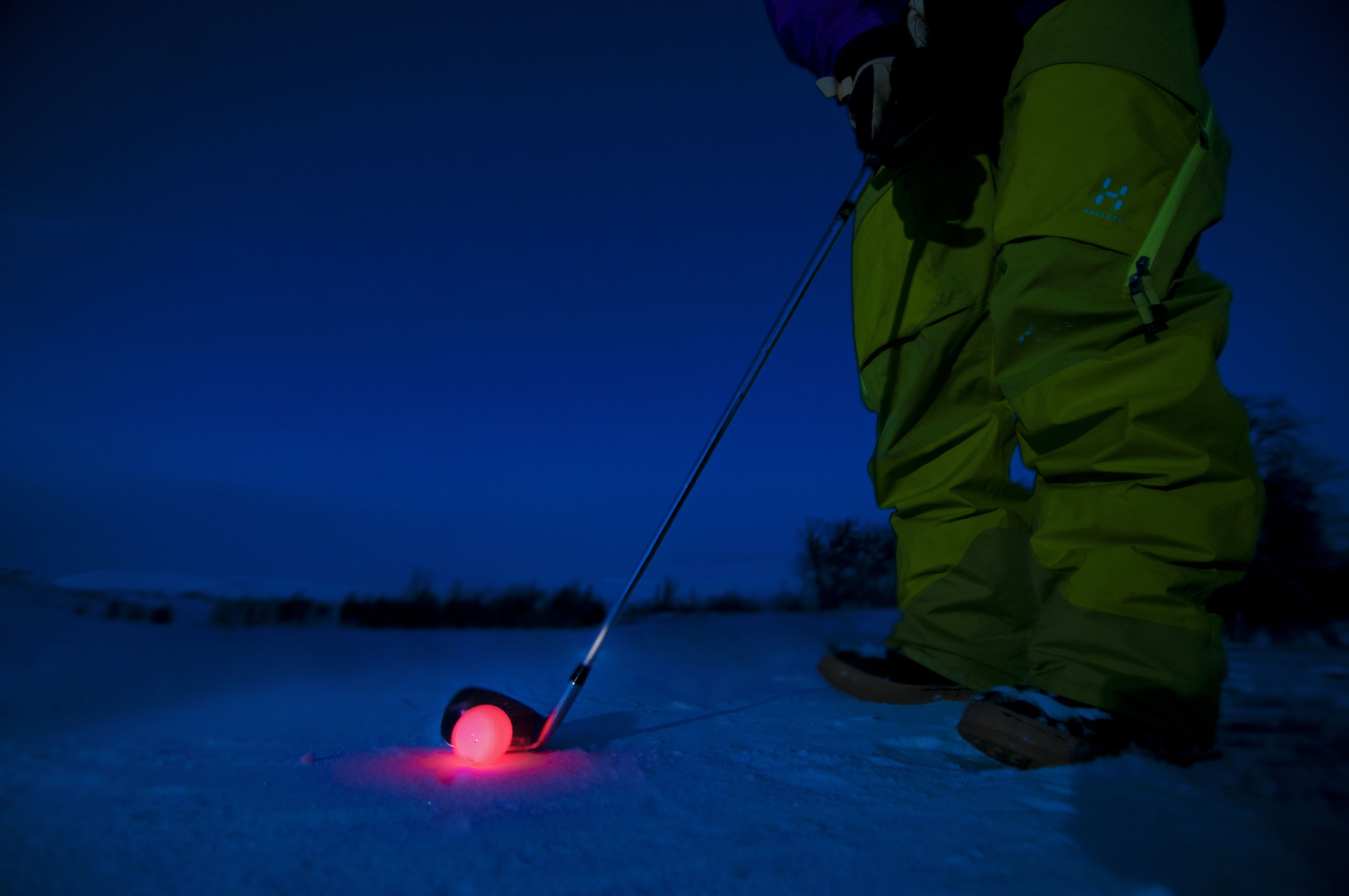 It costs around $50 to play a round at Björkliden, with the resort providing clubs and glowing golf balls.  