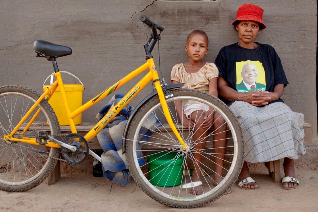 Dibuseng, pictured with her mother, Majanki, says: "The bicycles were bought by the government for us, so that we can ride them to school, because we travel long distances."