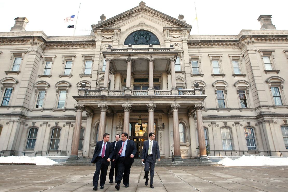 Bill Stepein, left, is Christie's re-election campaign manager.