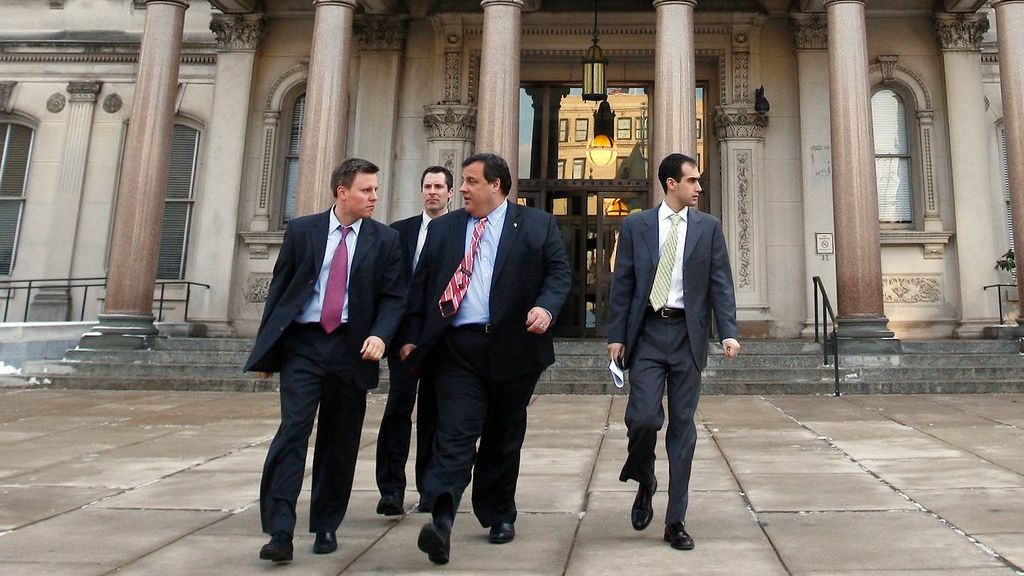 Bill Stepein, left, is Christie's re-election campaign manager.