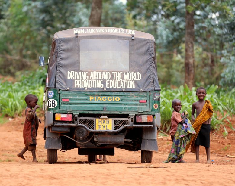 In landlocked Burundi, in Southeast Africa, kids come up to say hello to Tommy Tempo -- the nickname given to the teachers' road warrior in honor of a Nepalese comic book superhero tuk tuk of the same name. 