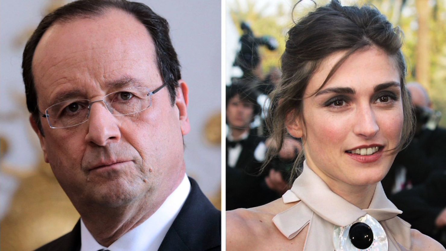 French President Francois Hollande and French actress Julie Gayet.