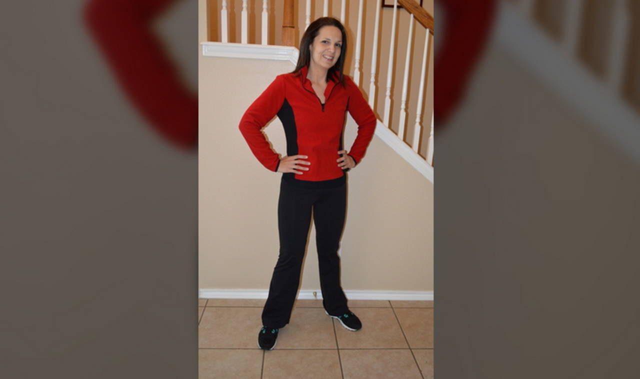 From 2011 until 2013, Kern watched what she ate. "I didn't adhere to any fad diets. I tried to go for a really balanced diet with protein, whole grains, fresh fruits and vegetables. I learned the healthier you eat, the more you can eat," she says. 