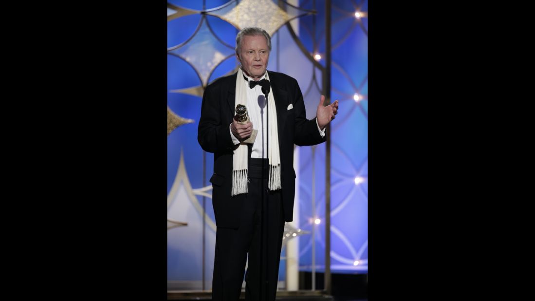 Jon Voight, who stars in the Showtime series "Ray Donovan,"  accepts the award for best supporting actor in a series, miniseries or TV movie.