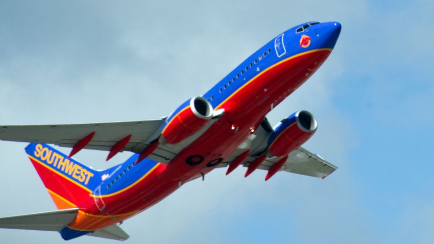 A Southwest Airlines jet takes off from Fort Lauderdale-Hollywood International Airport on February 21, 2013.