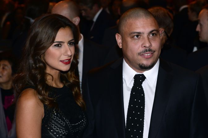 Another Brazilian -- three-time World Footballer of the Year -- Ronaldo was also in attendance, alongside girlfriend Paula Morais. The former forward now works on behalf of Brazil's 2014 World Cup committee.