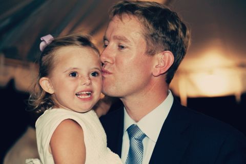 Ellie and her dad share a moment at the wedding.