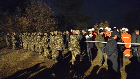 Chinese rescuers guard a closed area after an explosion in southwest China's Guizhou province, on January 13.